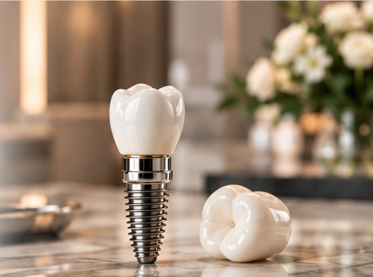 Implant model with crown