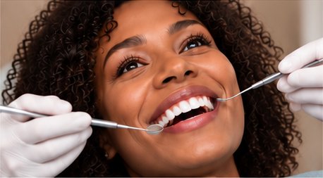 Patient during a dental exam
