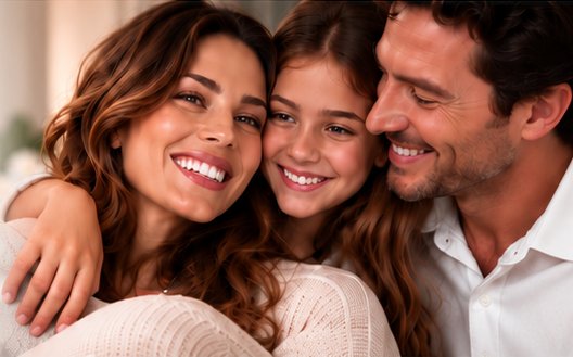 Family smiling together
