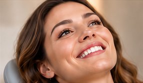 Relaxed smiling patient in chair