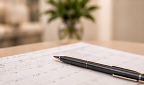Appointment calendar and pen